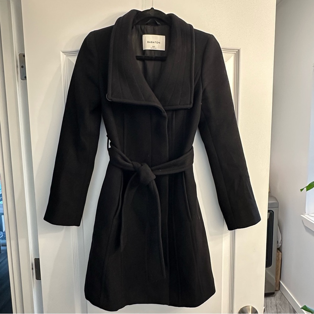 Babaton Black Wrap Coat